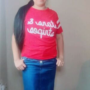 Red Jersey Style "Stars & Stripes" Tee Size L